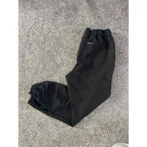 Jaanuu Women's Black Elastic Waist Pocket Pull On Scrub Jogger Size M